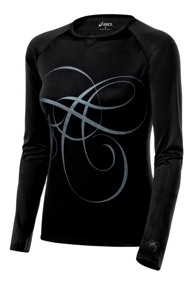 Womens ASICS AYAMi Long Sleeve Clover Top Long Sleeve No Zip Technical Tops