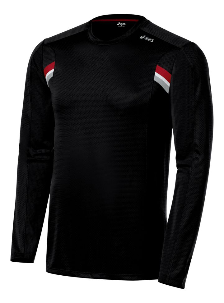 Mens ASICS Performance Long Sleeve Long Sleeve No Zip Technical Tops