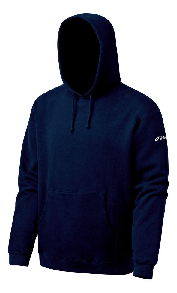 Mens ASICS Fleece Hoody Long Sleeve Full Zip Technical Tops