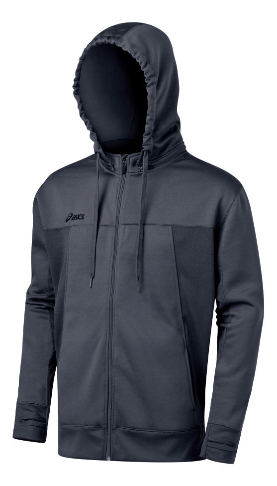 Mens ASICS Poly Tech Zip Hoody Long Sleeve Full Zip Technical Tops