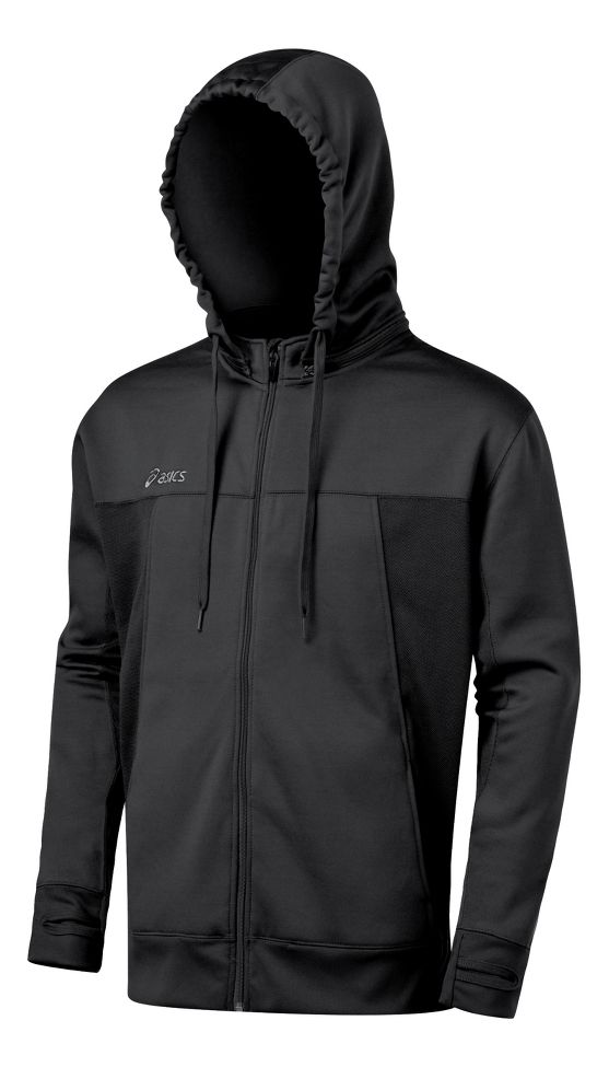 Mens ASICS Poly Tech Zip Hoody Long Sleeve Full Zip Technical Tops