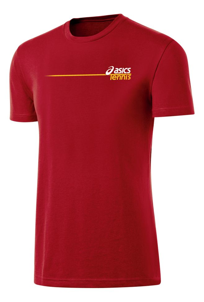 Mens ASICS Tennis Logo Tee Short Sleeve Technical Tops