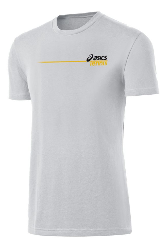 Mens ASICS Tennis Logo Tee Short Sleeve Technical Tops