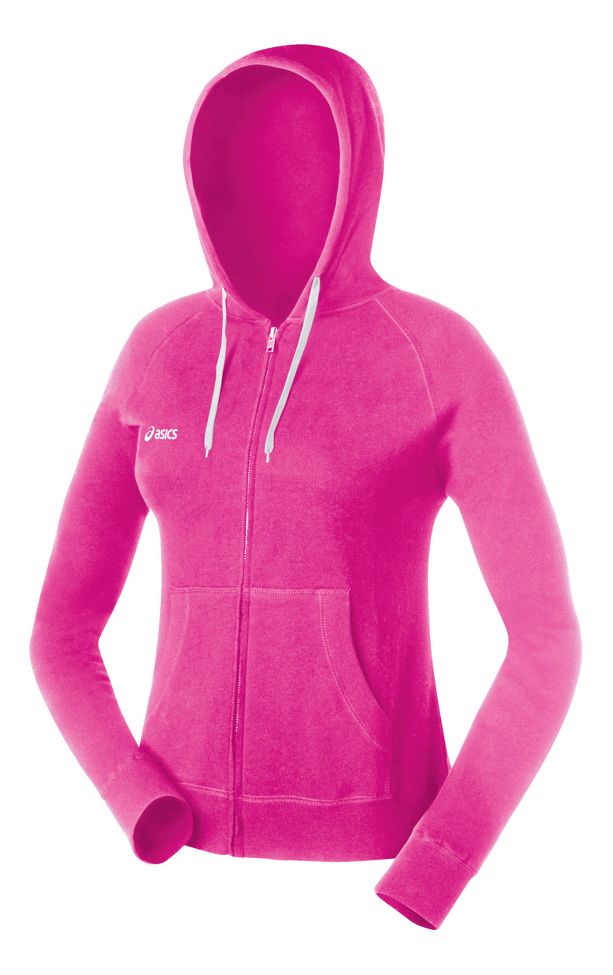 Womens ASICS Fleece Hoody Long Sleeve Full Zip Technical Tops