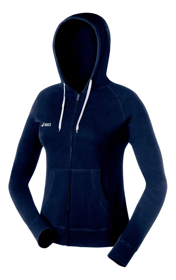 Womens ASICS Fleece Hoody Long Sleeve Full Zip Technical Tops