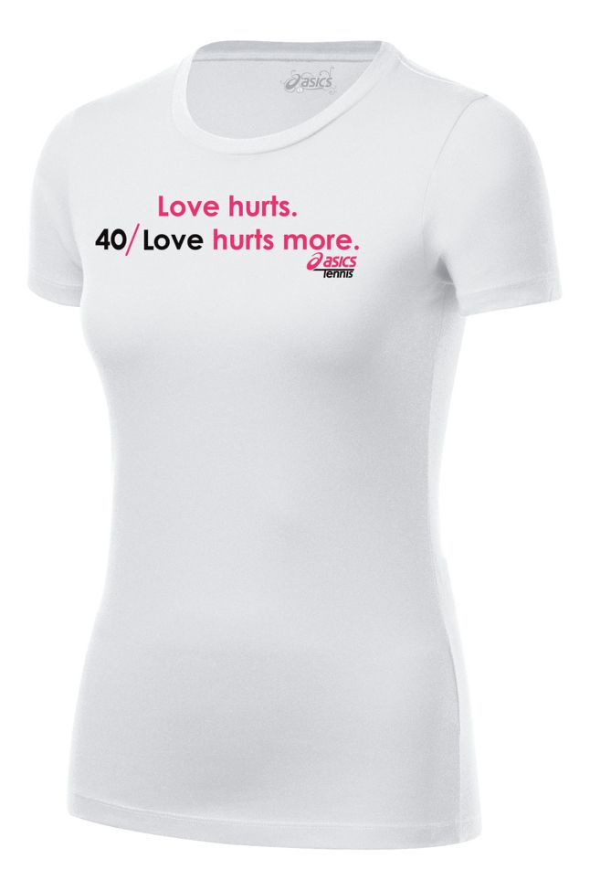Womens ASICS Love Hurts Tee Short Sleeve Technical Tops