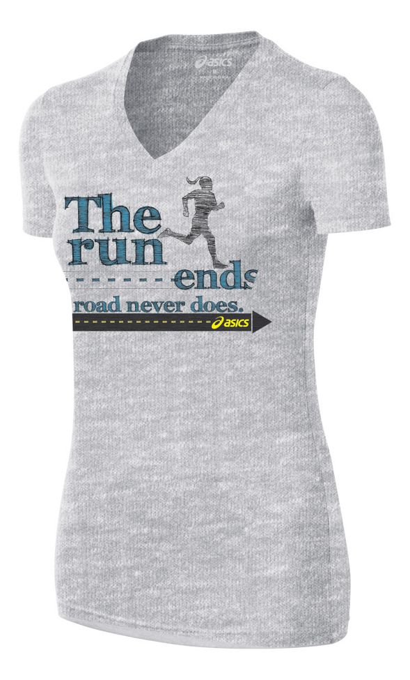 Womens ASICS The Run Tee Short Sleeve Technical Tops