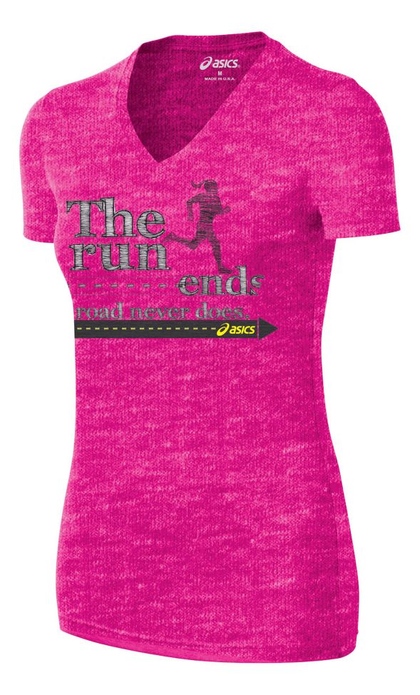 Womens ASICS The Run Tee Short Sleeve Technical Tops