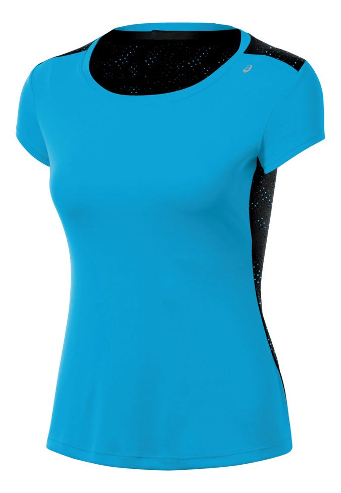 Womens ASICS Performance Fun Short Sleeve Technical Tops