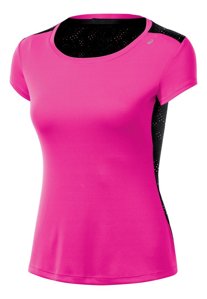 Womens ASICS Performance Fun Short Sleeve Technical Tops