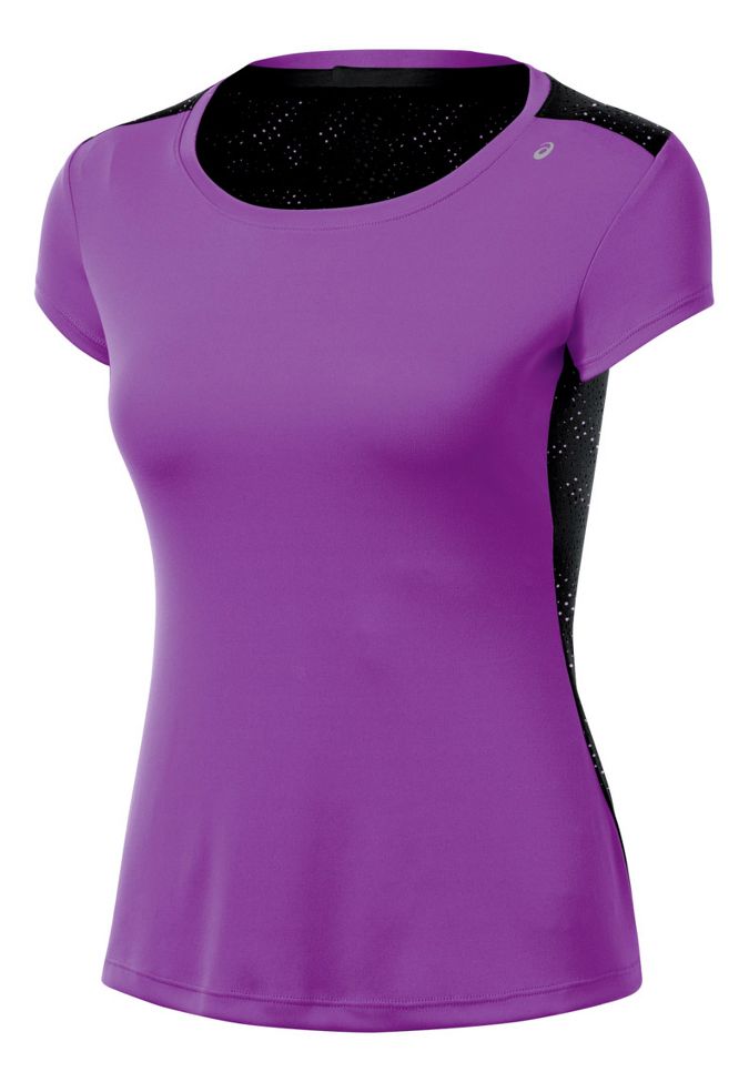 Womens ASICS Performance Fun Short Sleeve Technical Tops