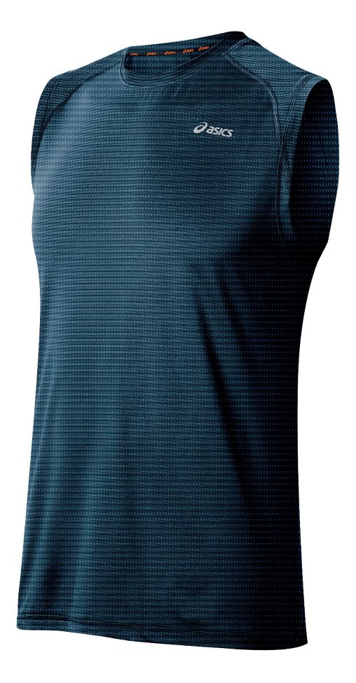Mens ASICS PR Stripe Sleeveless Technical Tops