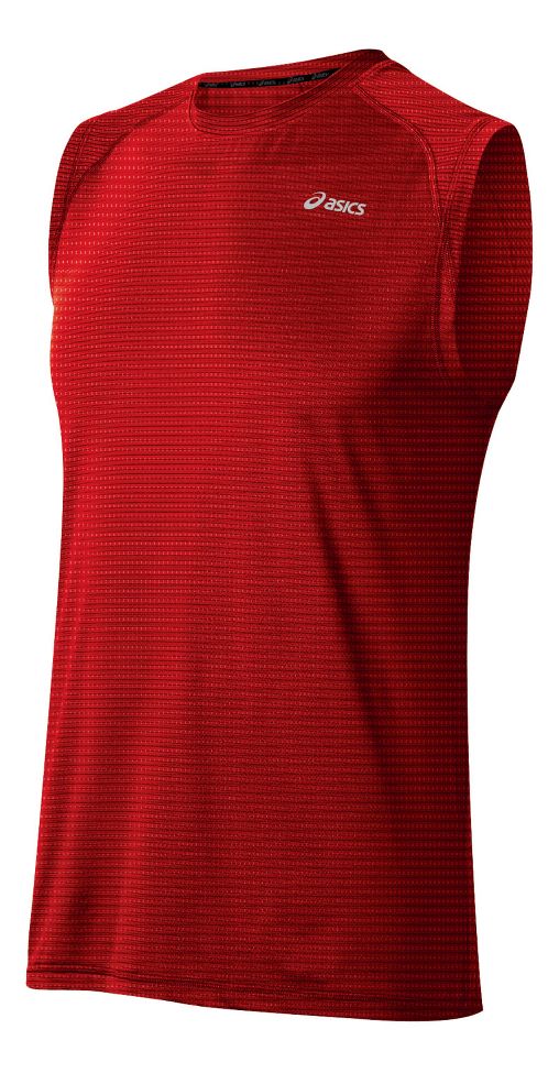 Mens ASICS PR Stripe Sleeveless Technical Tops