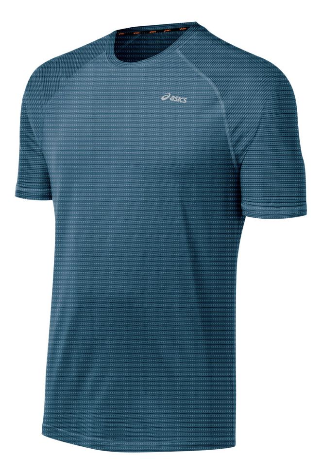 Mens ASICS PR Stripe Short Sleeve Technical Tops