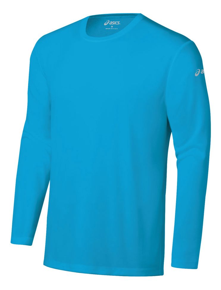 Mens ASICS Ready-Set Long Sleeve No Zip Technical Tops