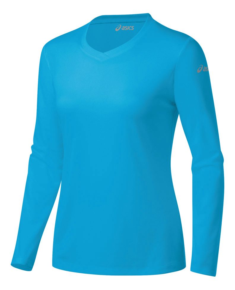 Womens ASICS Ready-Set Long Sleeve No Zip Technical Tops