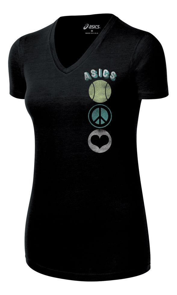 Womens ASICS Tennis Peace Love Tee Short Sleeve Technical Tops