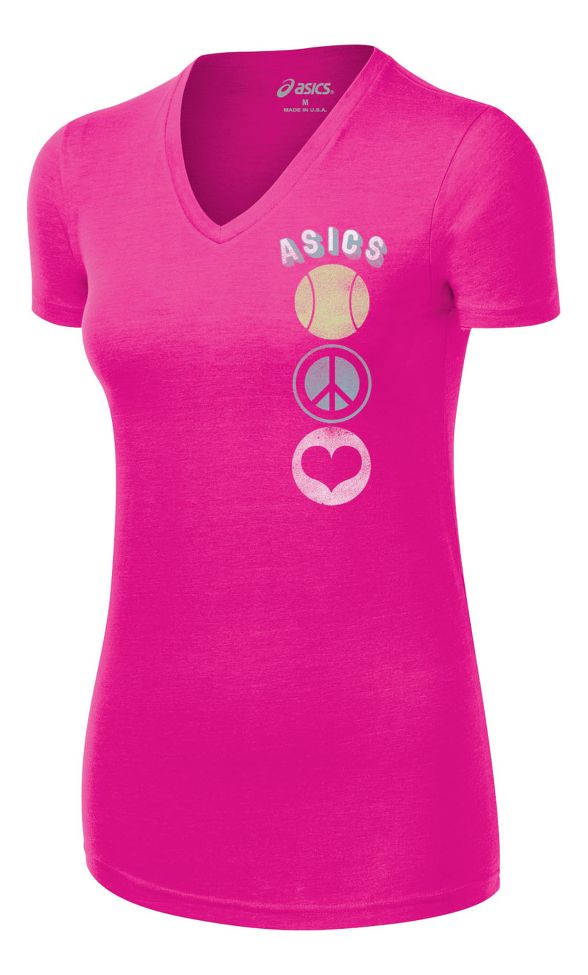 Womens ASICS Tennis Peace Love Tee Short Sleeve Technical Tops