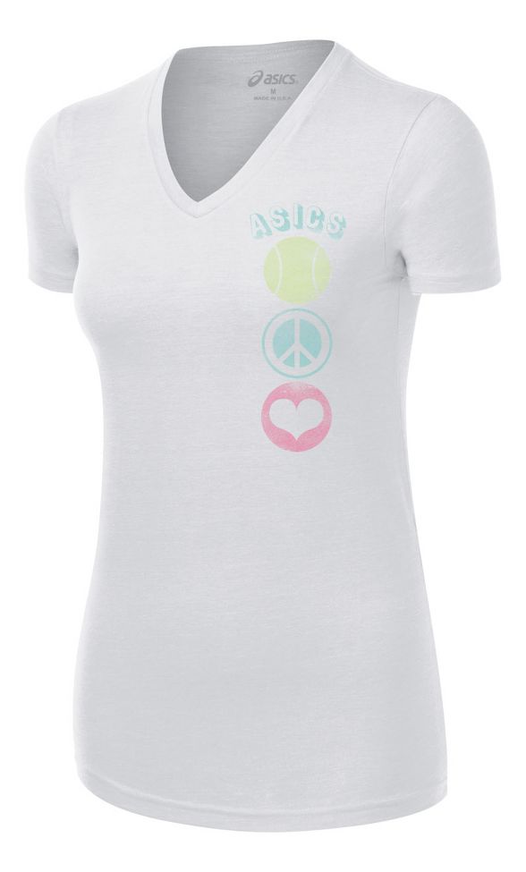 Womens ASICS Tennis Peace Love Tee Short Sleeve Technical Tops