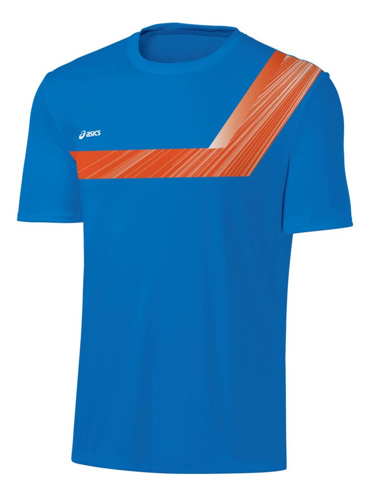 Mens ASICS Game Point Printed Short Sleeve Technical Tops