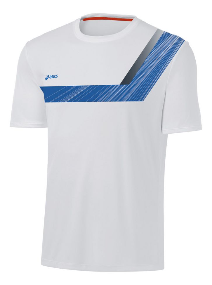 Mens ASICS Game Point Printed Short Sleeve Technical Tops
