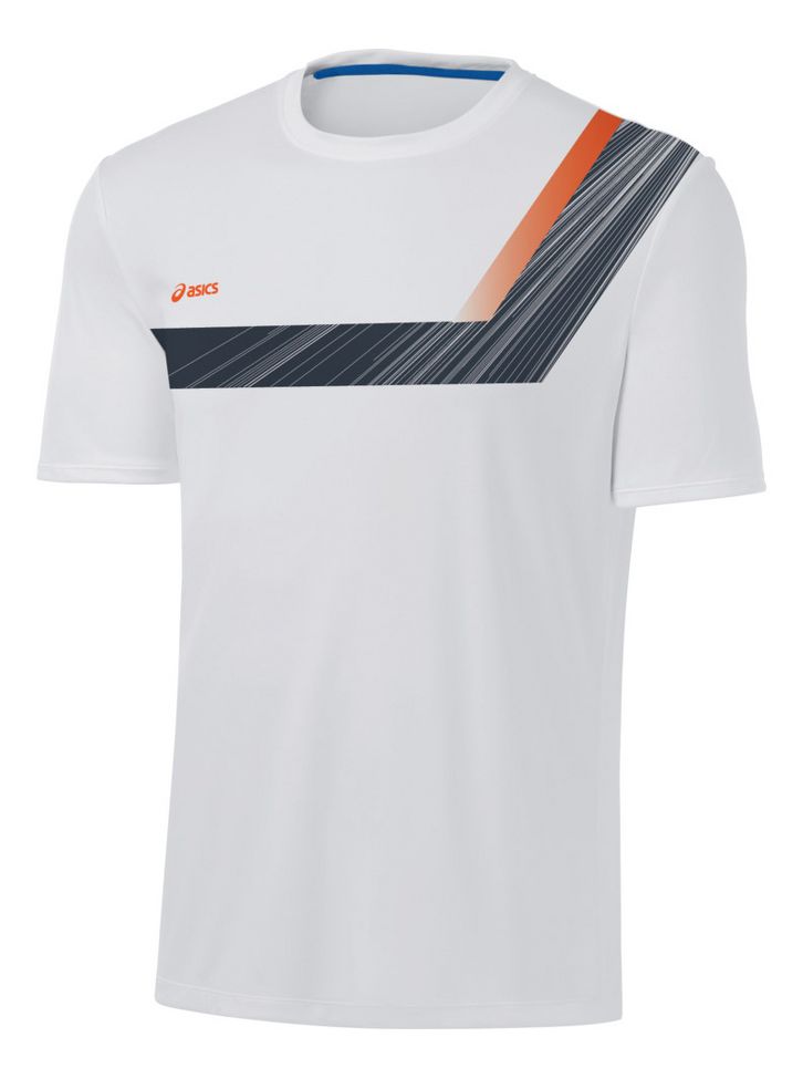 Mens ASICS Game Point Printed Short Sleeve Technical Tops