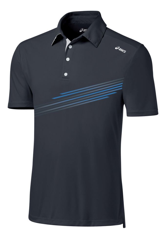 Mens ASICS Game Point Printed Polo Short Sleeve Technical Tops