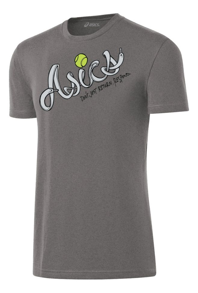 Mens ASICS Shoelaces Tee Short Sleeve Technical Tops