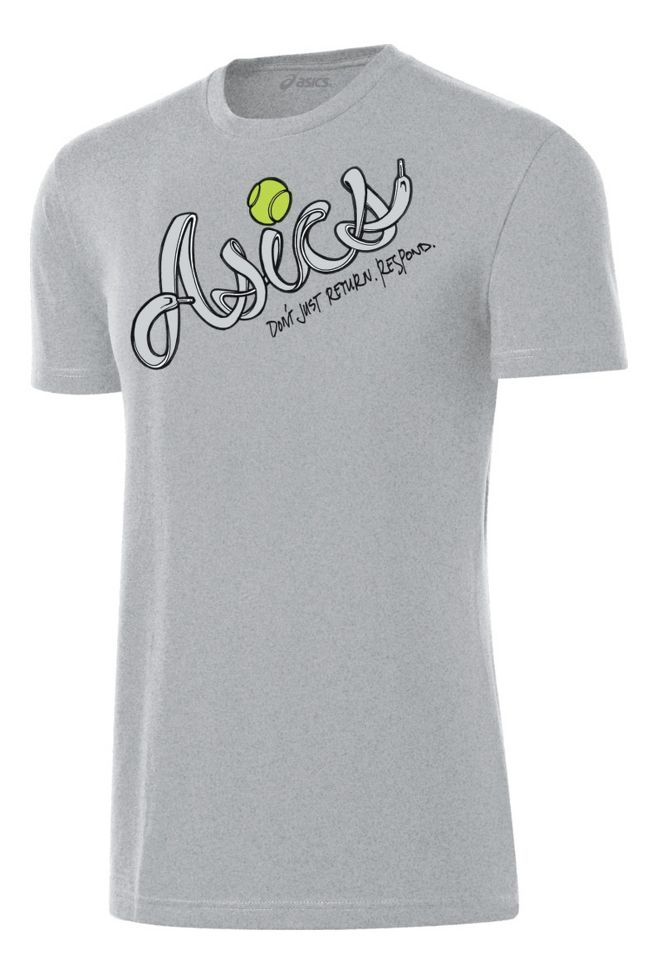 Mens ASICS Shoelaces Tee Short Sleeve Technical Tops