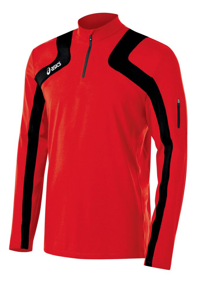 Mens ASICS Team Tech Long Sleeve 1/2 Zip Technical Tops