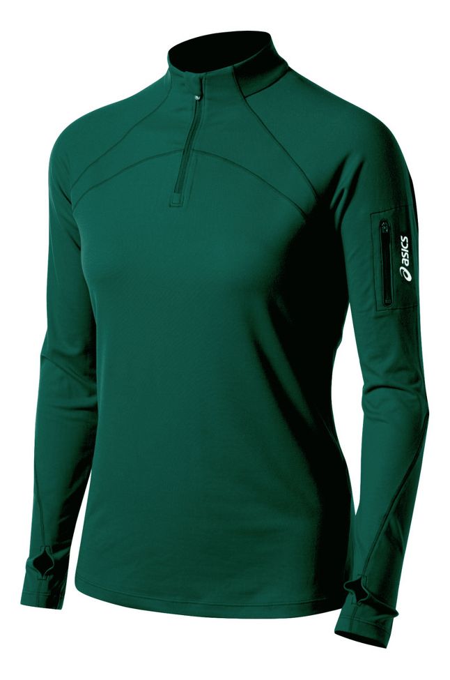 Womens ASICS Team Tech Long Sleeve 1/2 Zip Technical Tops