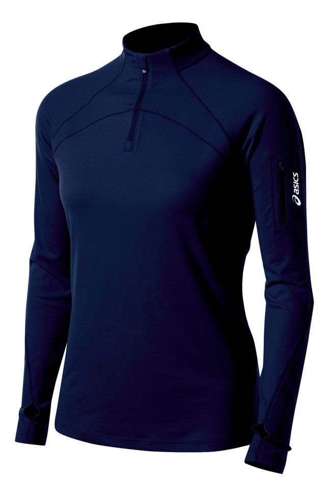 Womens ASICS Team Tech Long Sleeve 1/2 Zip Technical Tops
