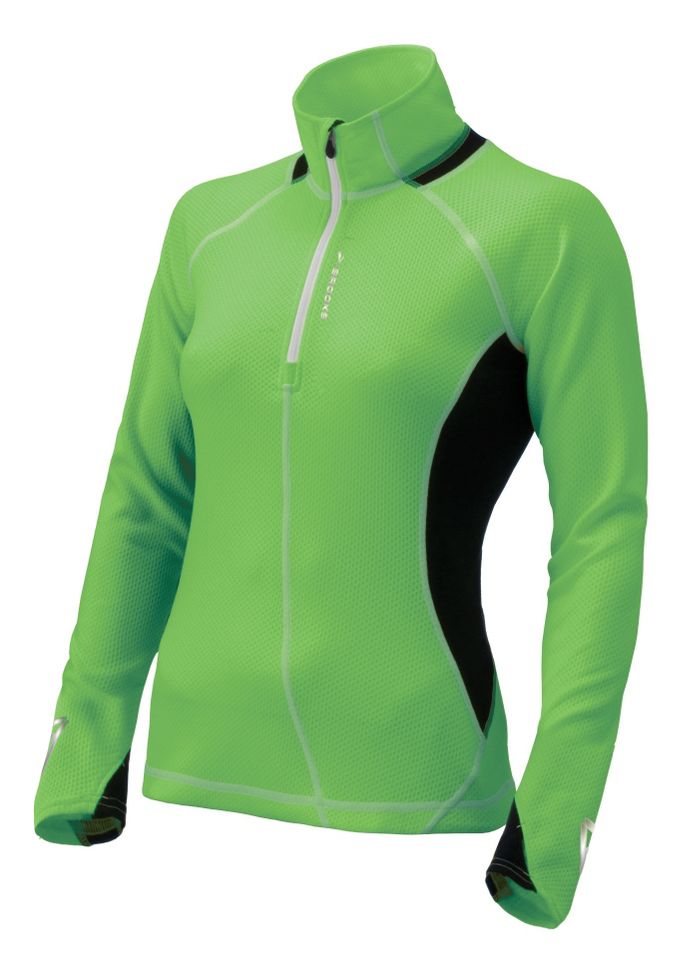 Womens Brooks Nightlife Podium 1/2 Zip Long Sleeve Technical Tops