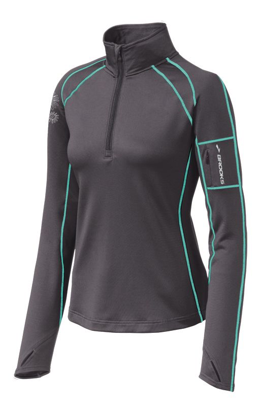 Womens Brooks Infiniti 1/2 Zip Long Sleeve Technical Tops
