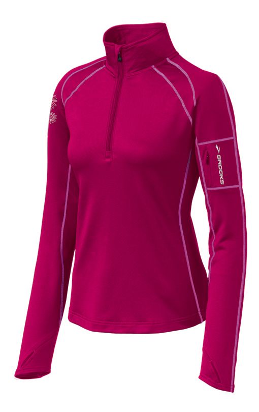 Womens Brooks Infiniti 1/2 Zip Long Sleeve Technical Tops