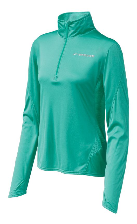 Womens Brooks HVAC Synergy Long Sleeve 1/2 Zip Technical Tops