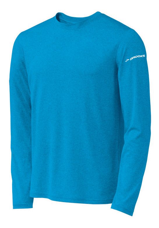 Mens Brooks EZ T Long Sleeve No Zip Technical Tops