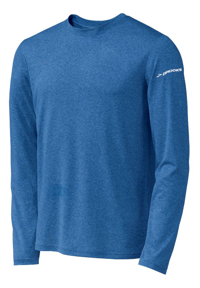 Mens Brooks EZ T Long Sleeve No Zip Technical Tops