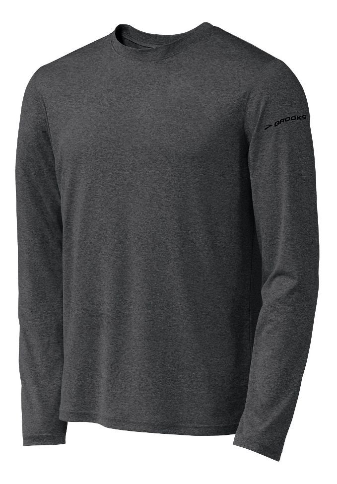 Mens Brooks EZ T Long Sleeve No Zip Technical Tops