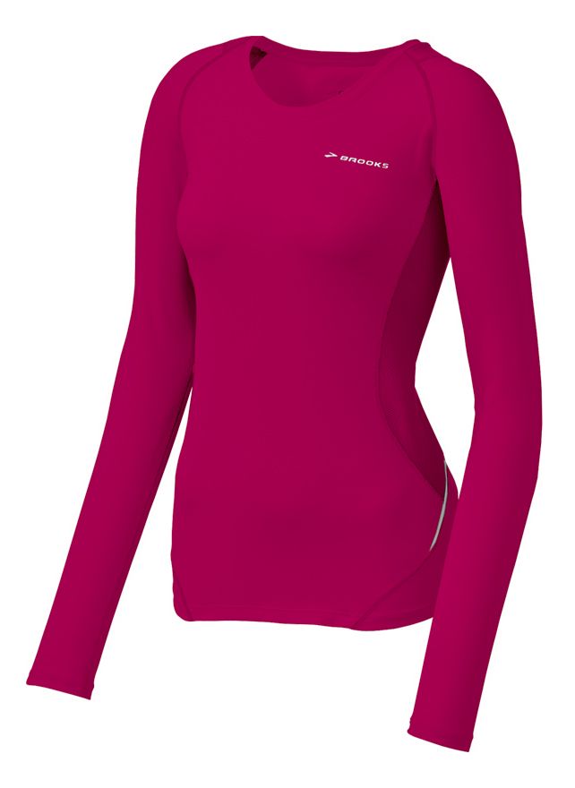 Womens Brooks Equilibrium LS Long Sleeve No Zip Technical Tops