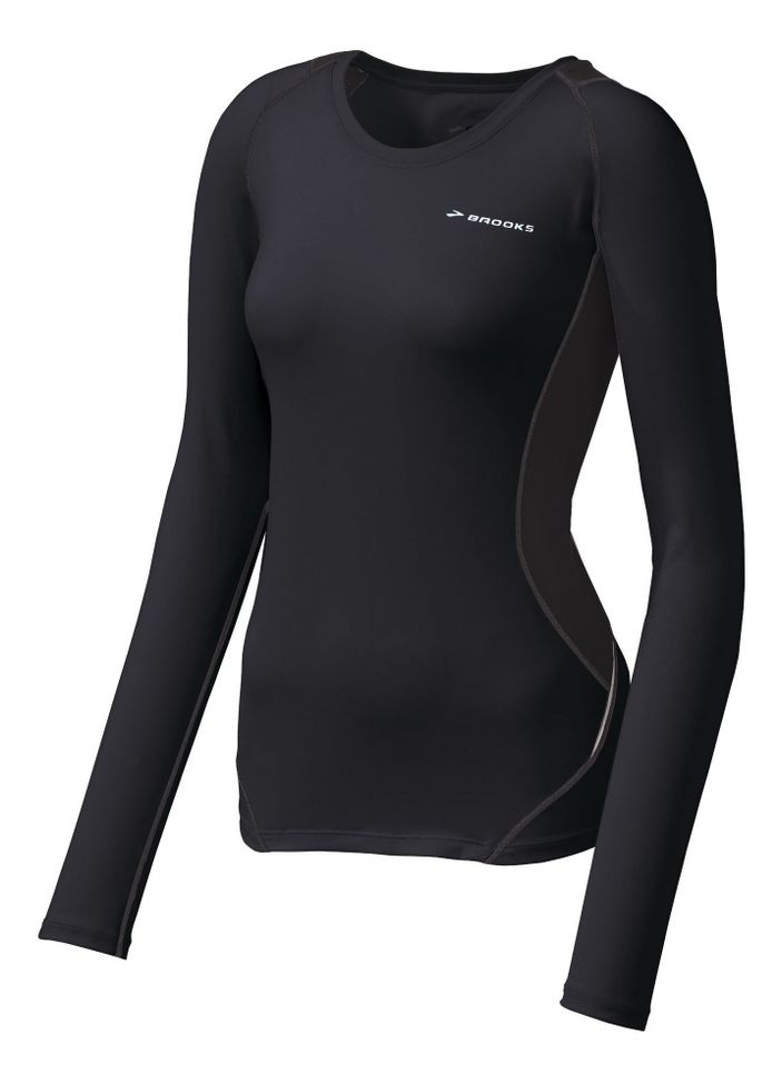 Womens Brooks Equilibrium LS Long Sleeve No Zip Technical Tops