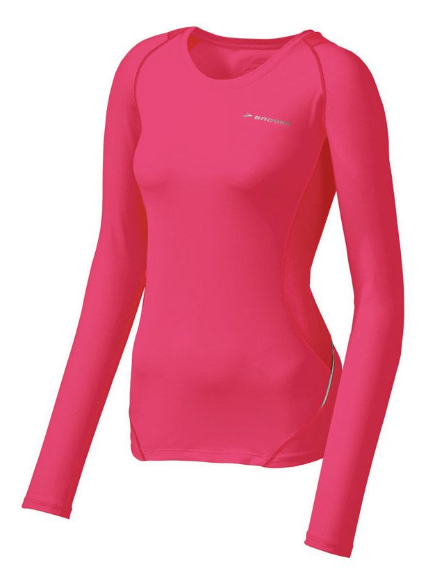 Womens Brooks Equilibrium LS Long Sleeve No Zip Technical Tops