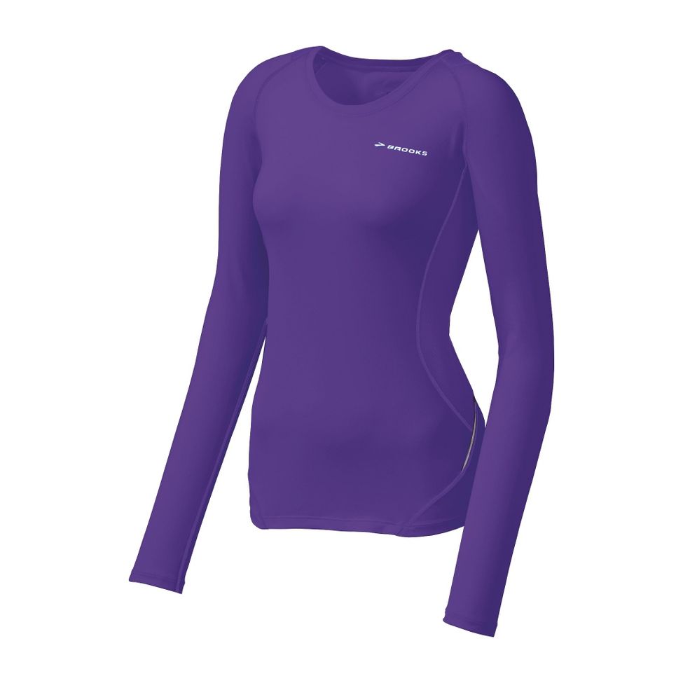 Womens Brooks Equilibrium LS Long Sleeve No Zip Technical Tops