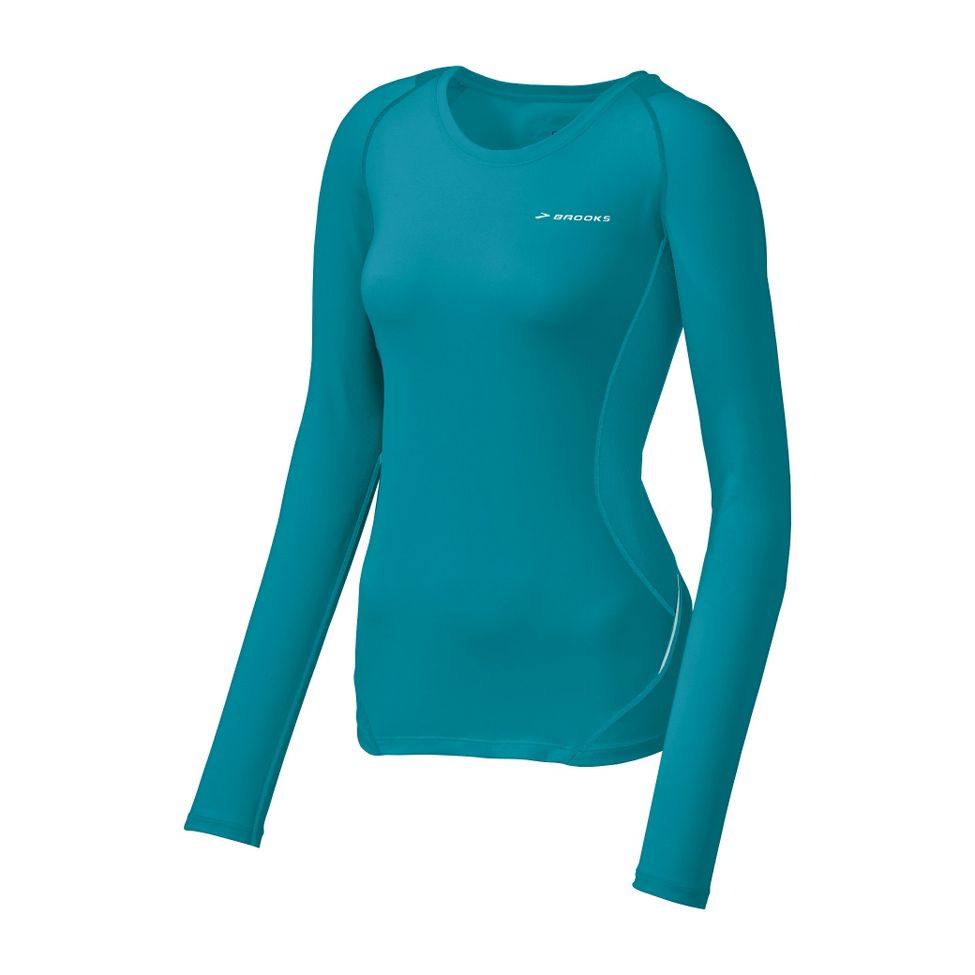 Womens Brooks Equilibrium LS Long Sleeve No Zip Technical Tops