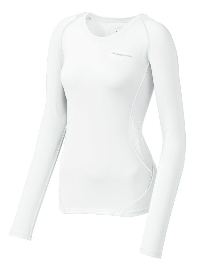 Womens Brooks Equilibrium LS Long Sleeve No Zip Technical Tops