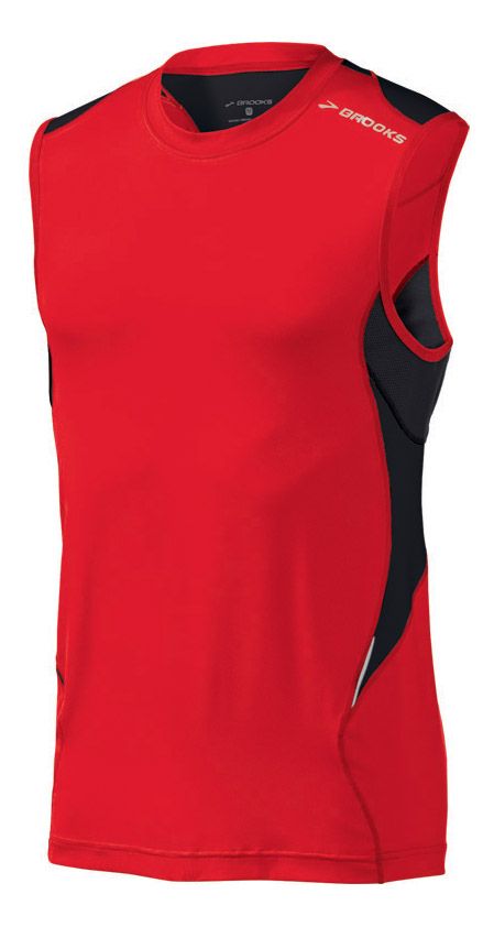 Mens Brooks Equilibrium Sleeveless Technical Tops