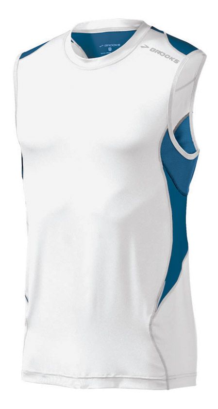 Mens Brooks Equilibrium Sleeveless Technical Tops