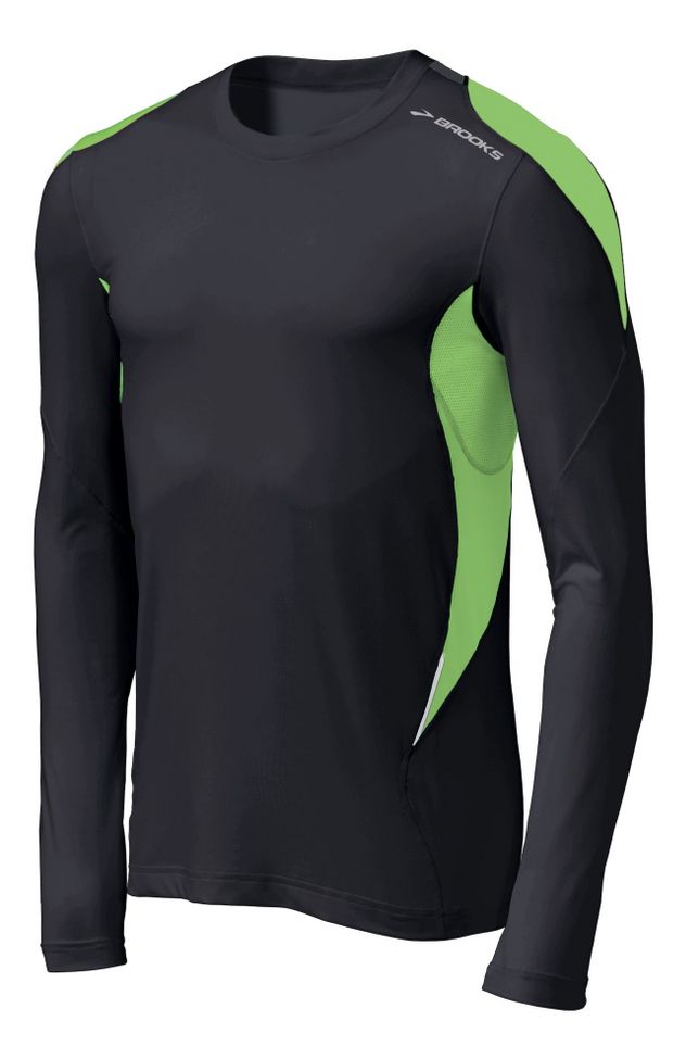 Mens Brooks Nightlife Equilibrium Long Sleeve Long Sleeve No Zip Technical Tops