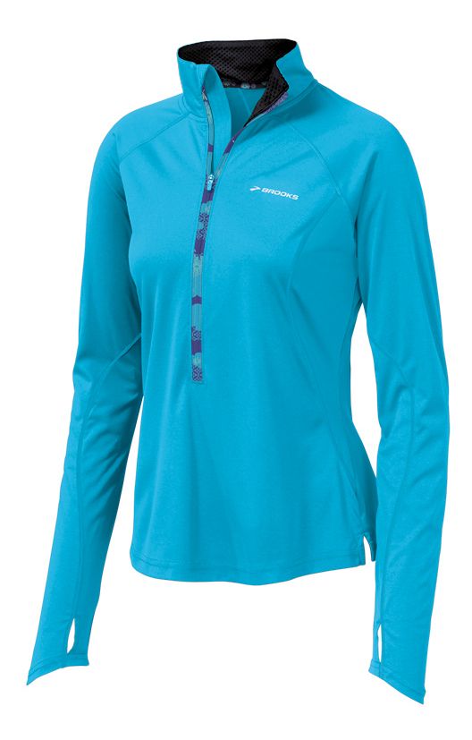 Womens Brooks Infiniti Hybrid Wind Shirt Long Sleeve 1/2 Zip Technical Tops
