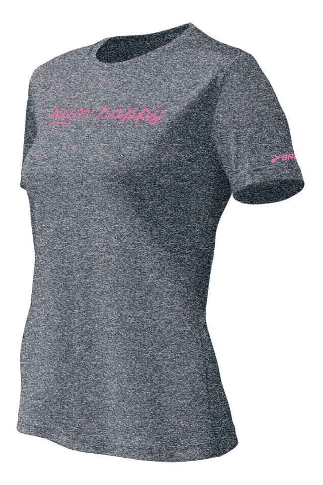 Womens Brooks EZ T Run Happy Short Sleeve Technical Tops